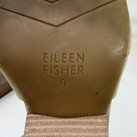 Eileen Fisher Black Velvet Hilly Dorsay Wedge Shoes Beige Women’s Size 9 - Picture 7 of 7